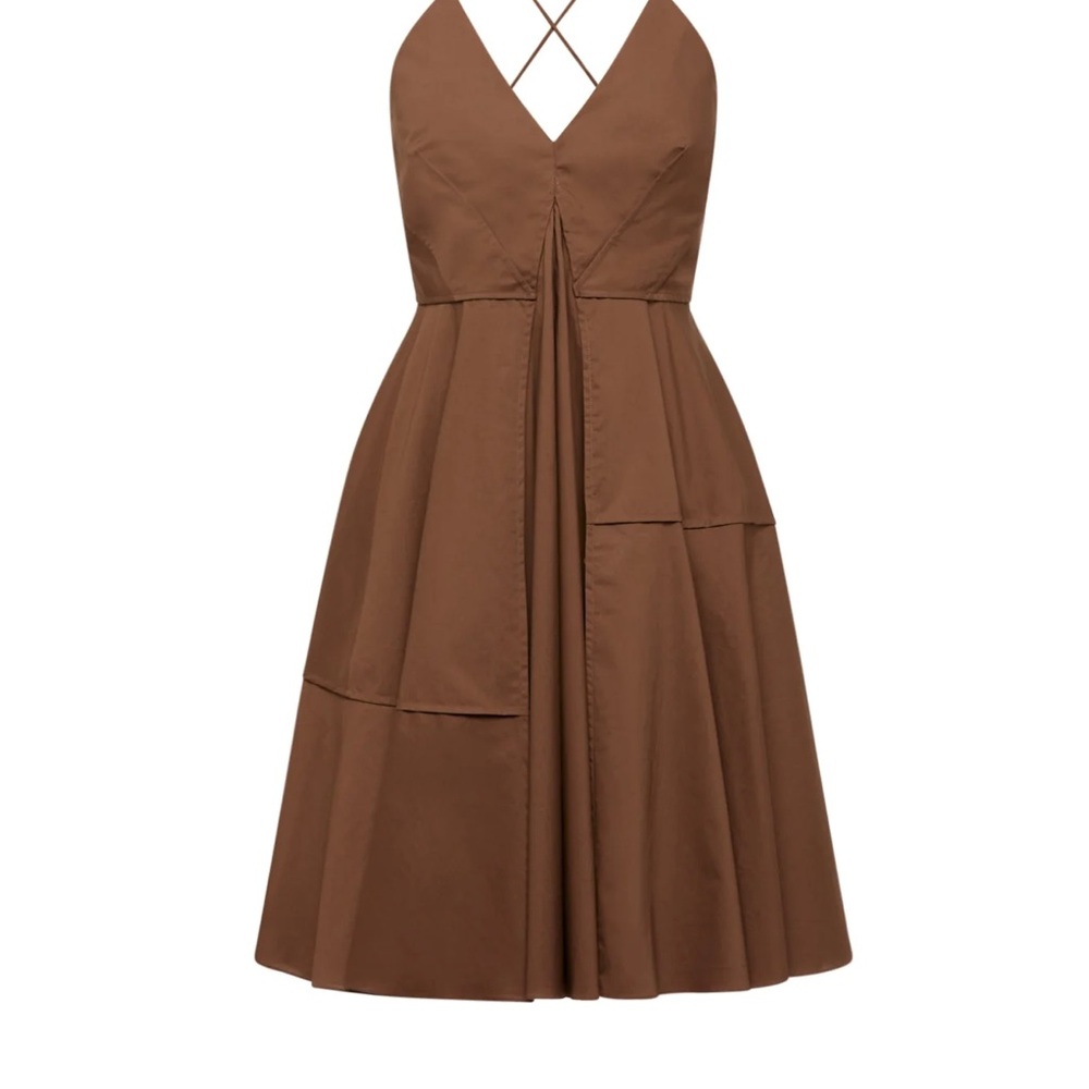 Scanlan Theodore Cocoa Parachute Shoestring Mini Dress Size US 4 - Picture 10 of 10
